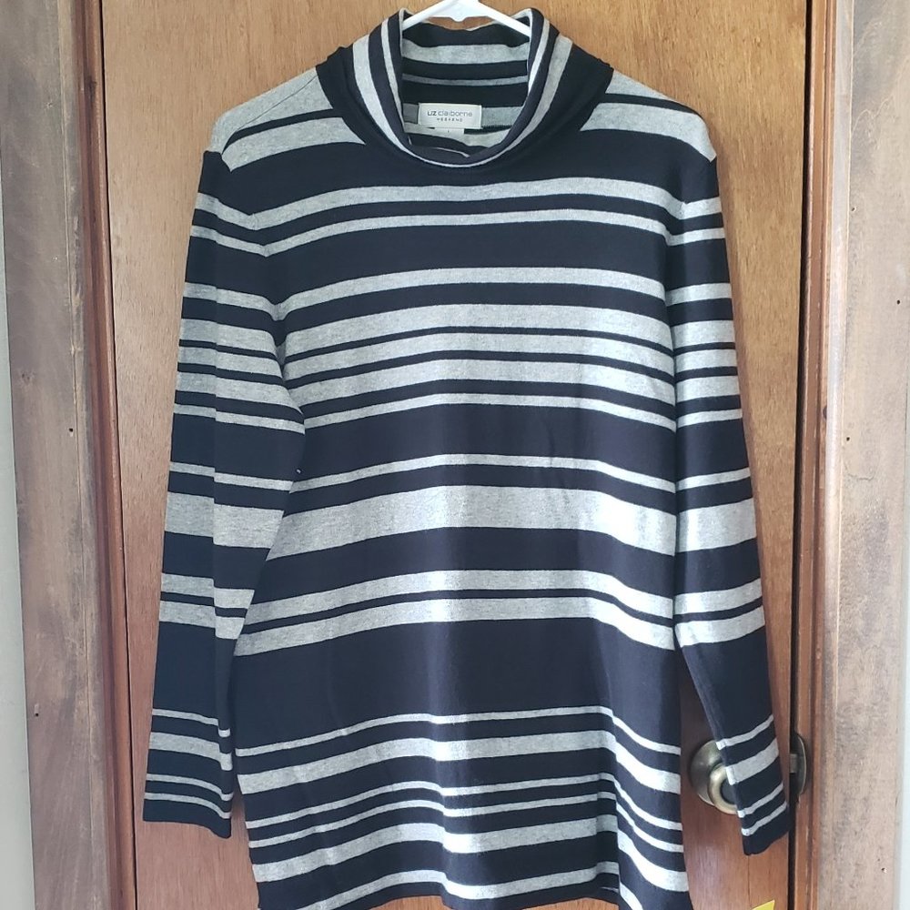 Liz Claiborne Weekend Black and Gray Sweater